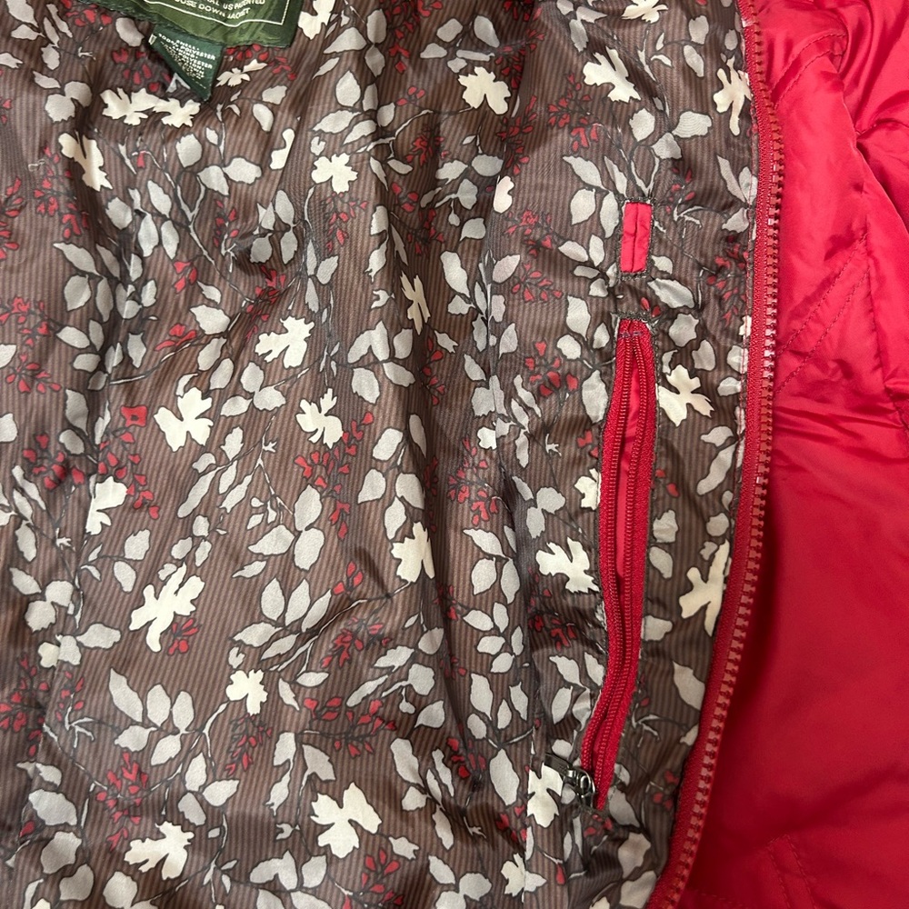 Eddie Bauer Vintage Premium Goose Down Red Quilted Jacket Size Large - Picture 10 of 10